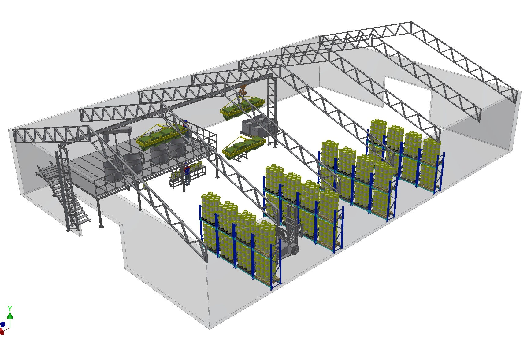 油漆车间3D数模图纸 STP格式